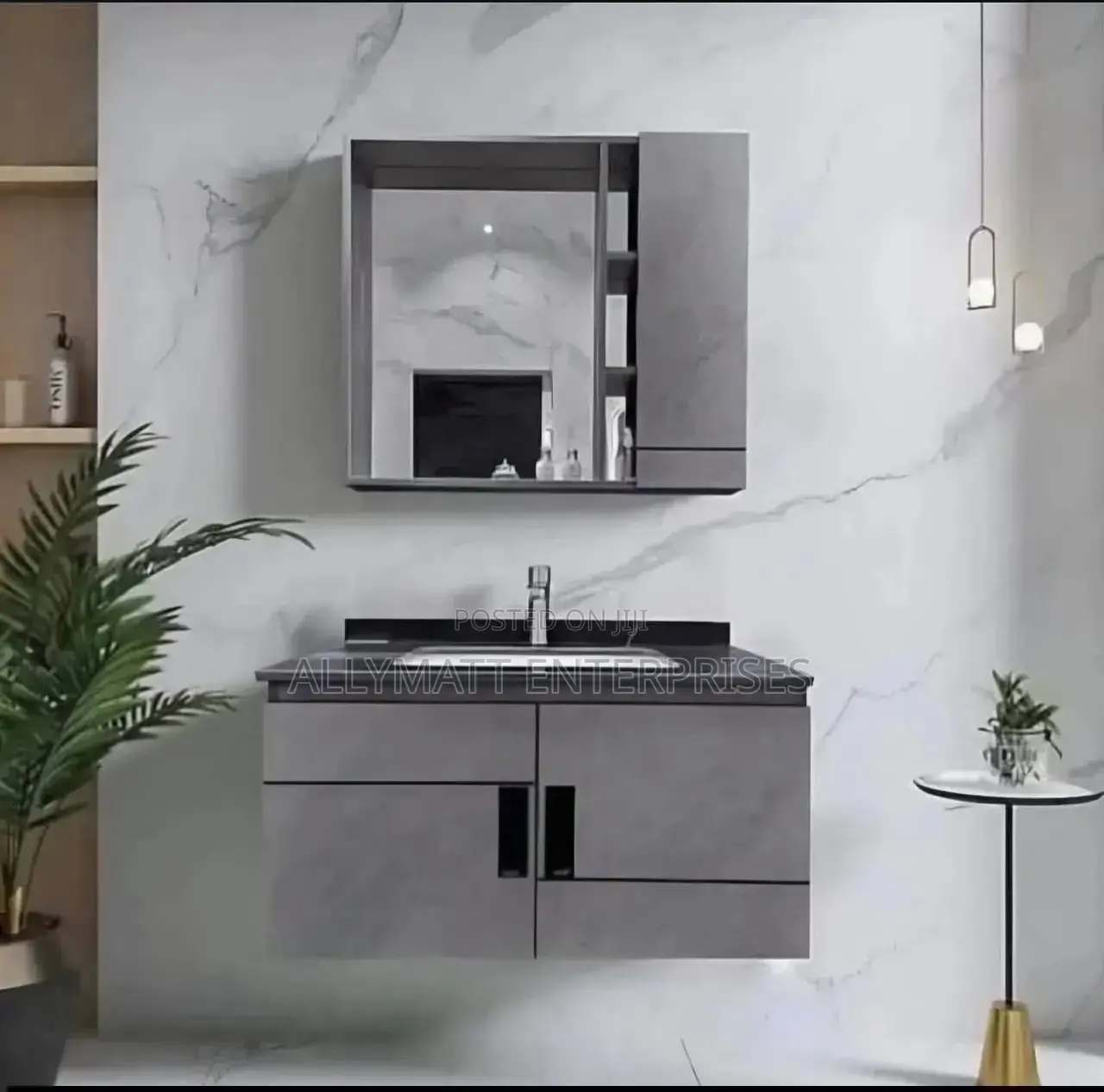 Grey Vanity Cabinet