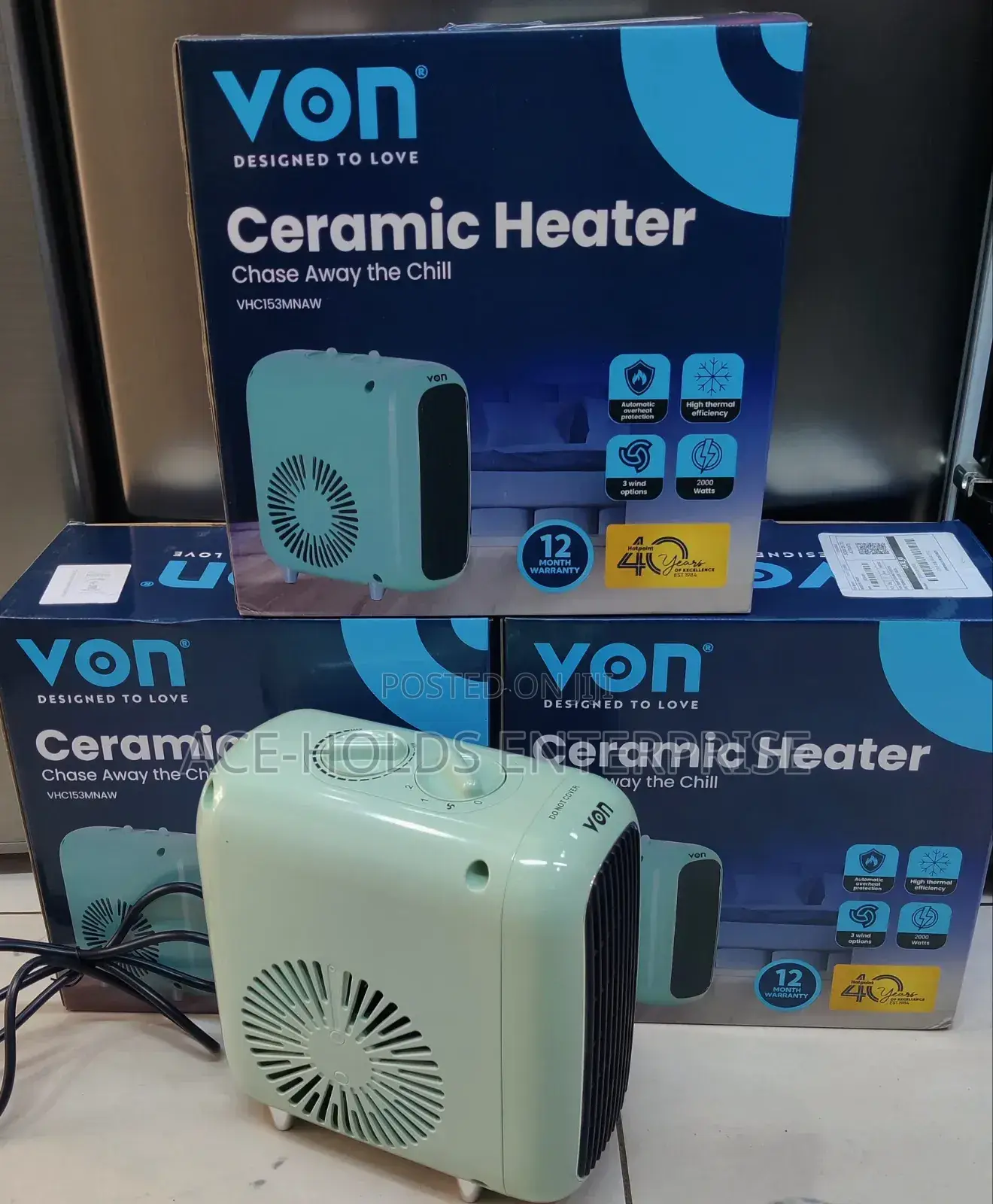 Von (Vhc153mnaw) Ceramic Fan Room Heater - 1500watts