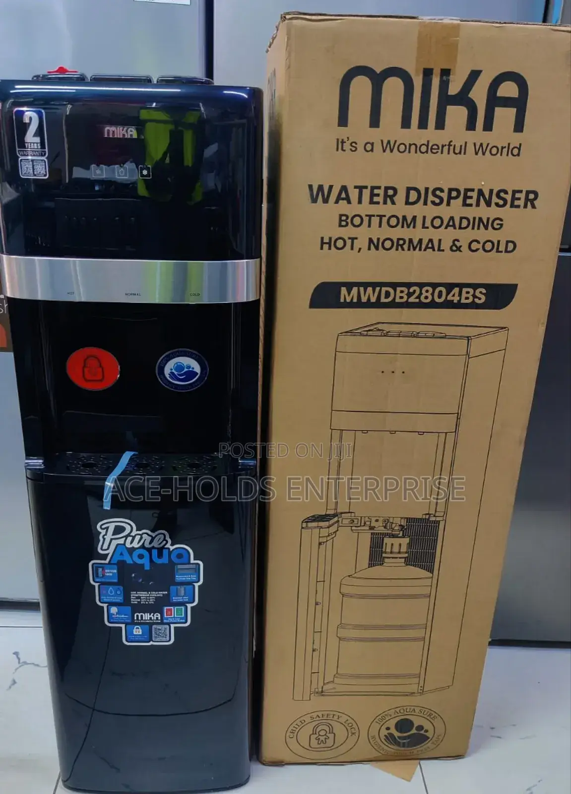 3 Taps Mika Bottom Load Dispenser With Child Lock - Hot, Cold Normal