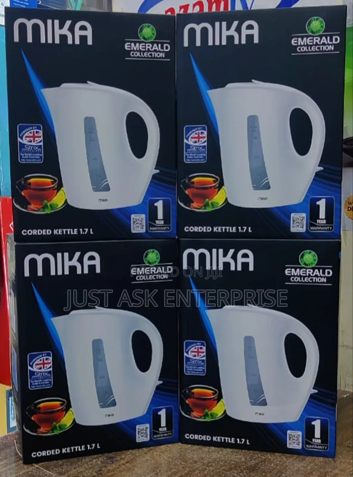 Mika Electric Kettle - 1.7 Litres Plastic (Corded) Cream White