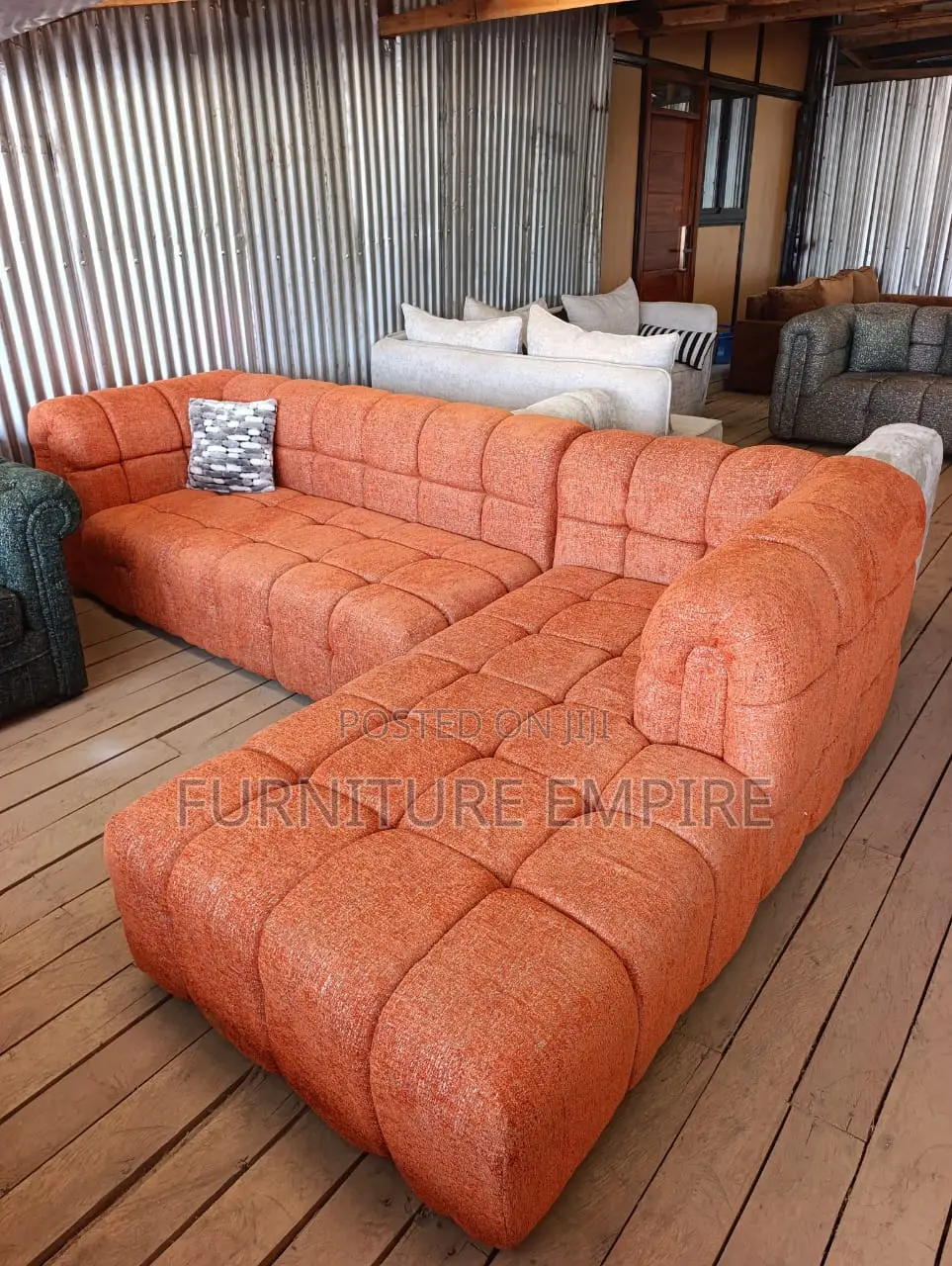 Bright Orange Sectional Sofa