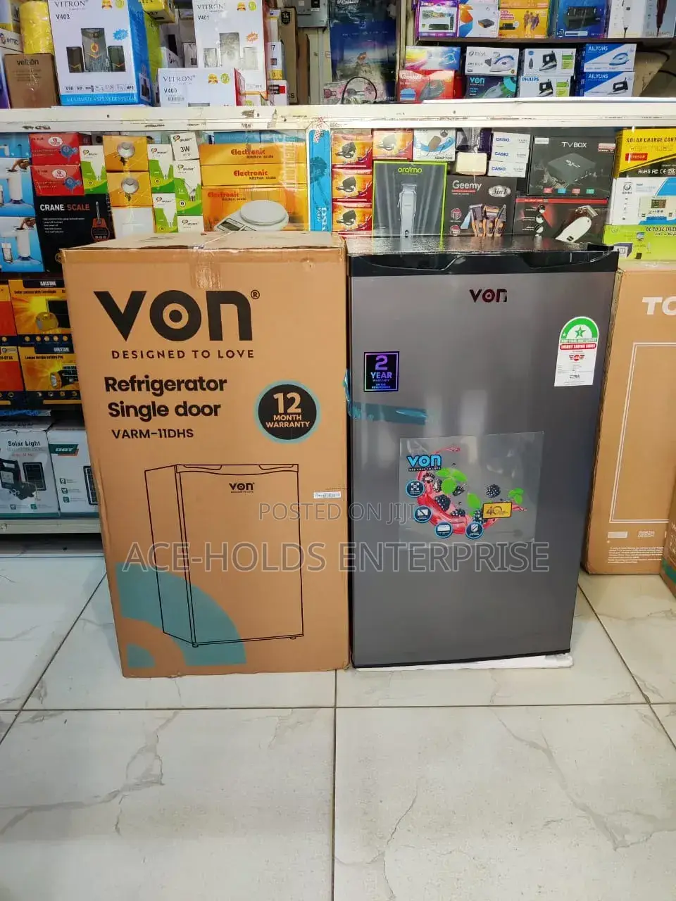 Von Fridge 90 Litres - Single Door, Top Freezer (2 Yrs Warranty)
