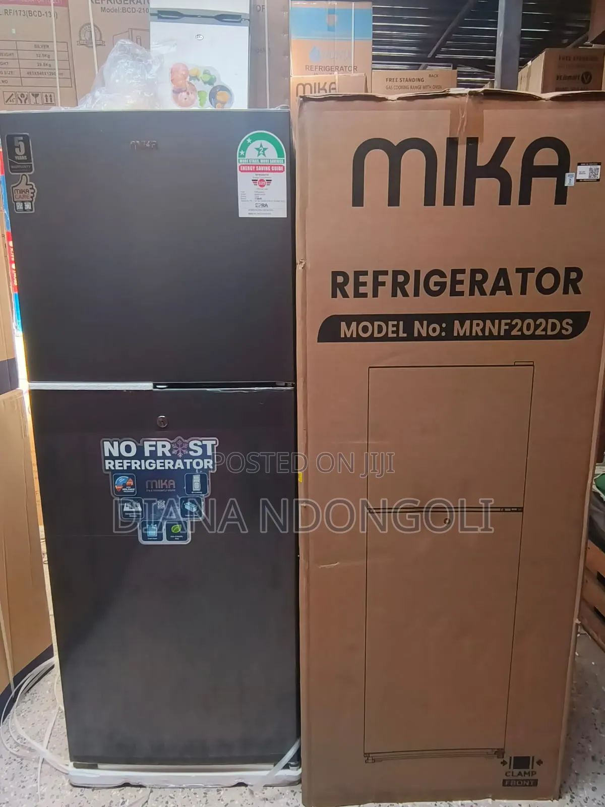 202litres Mika No Frost Double Door Refrigerator