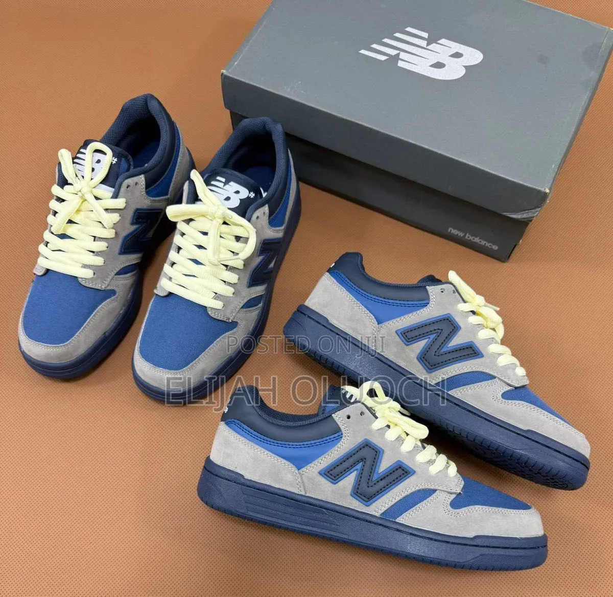 New Balance 480 Sneakers Blue and Grey Suede