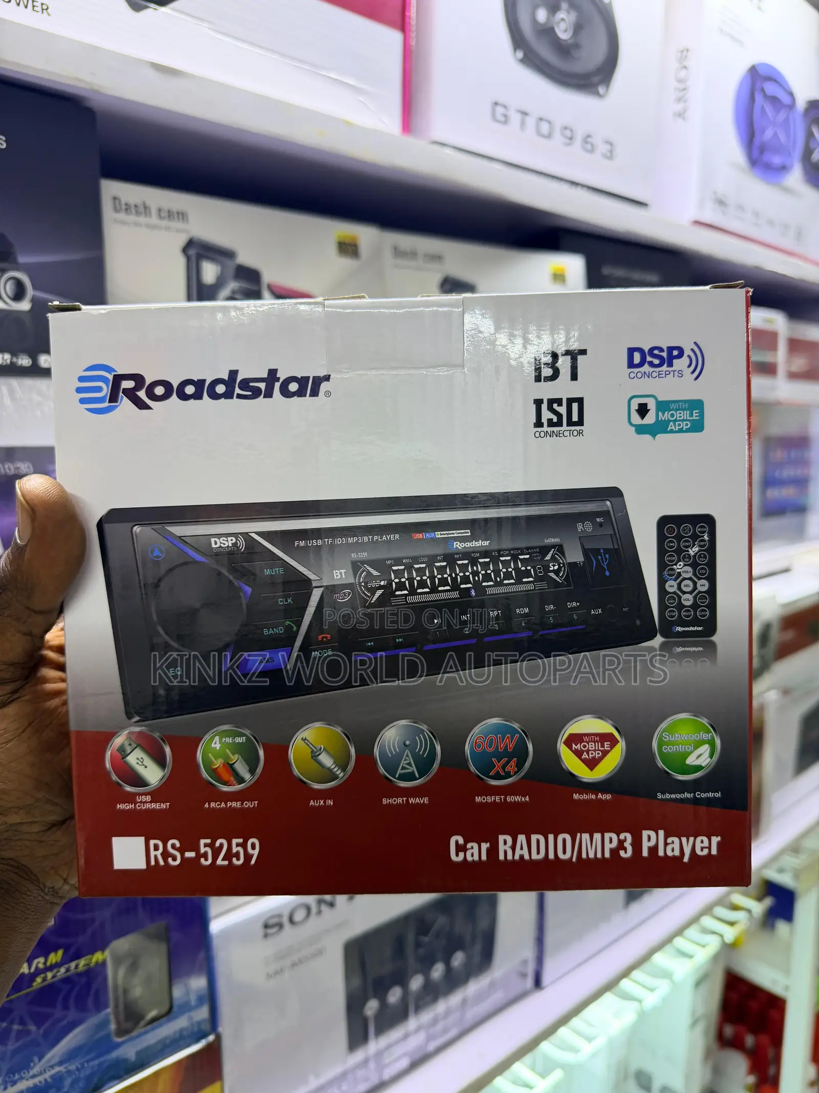 Roadstar Car Fm Radio Usb Mp3 Bt Player Rs-5259 Single Din