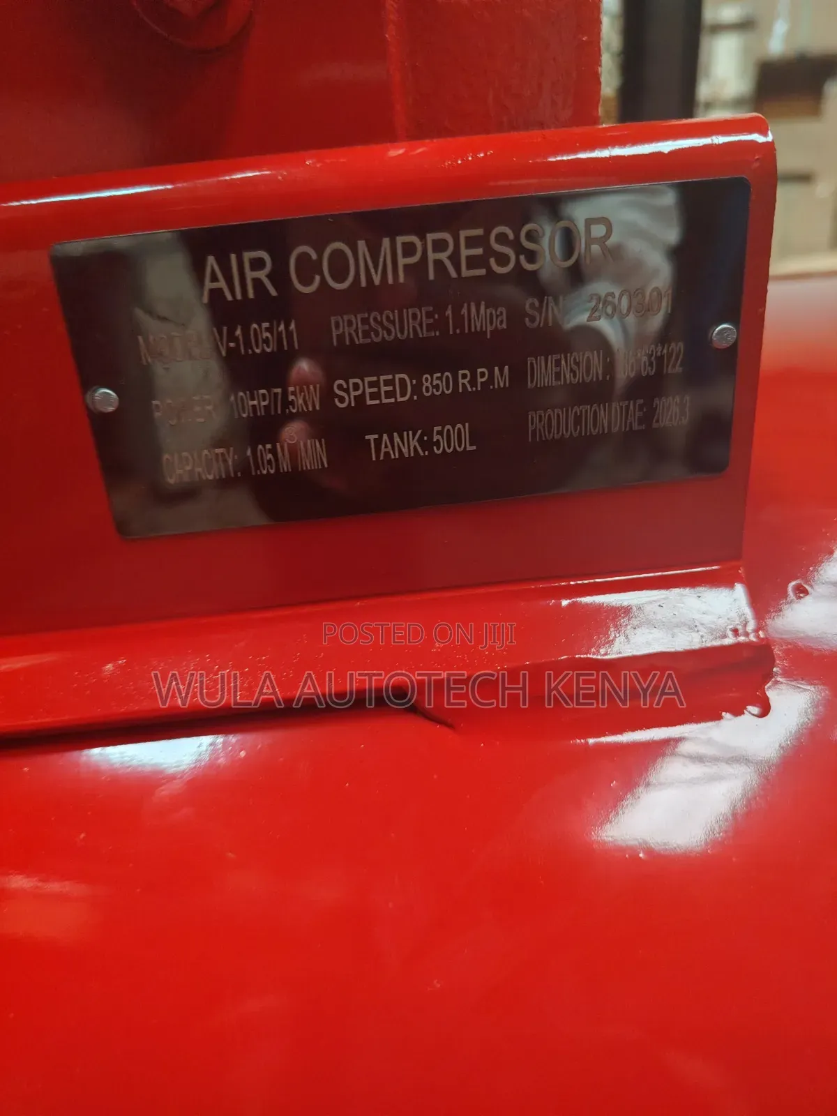 Garage , Petrol Station and Tyre Centre Use 500l Air Compressor