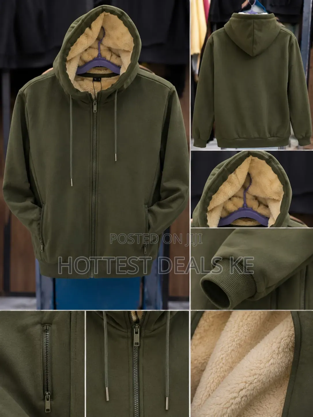Zip-Up Hoodie Featuring a Drawstring Hood and Front Pockets