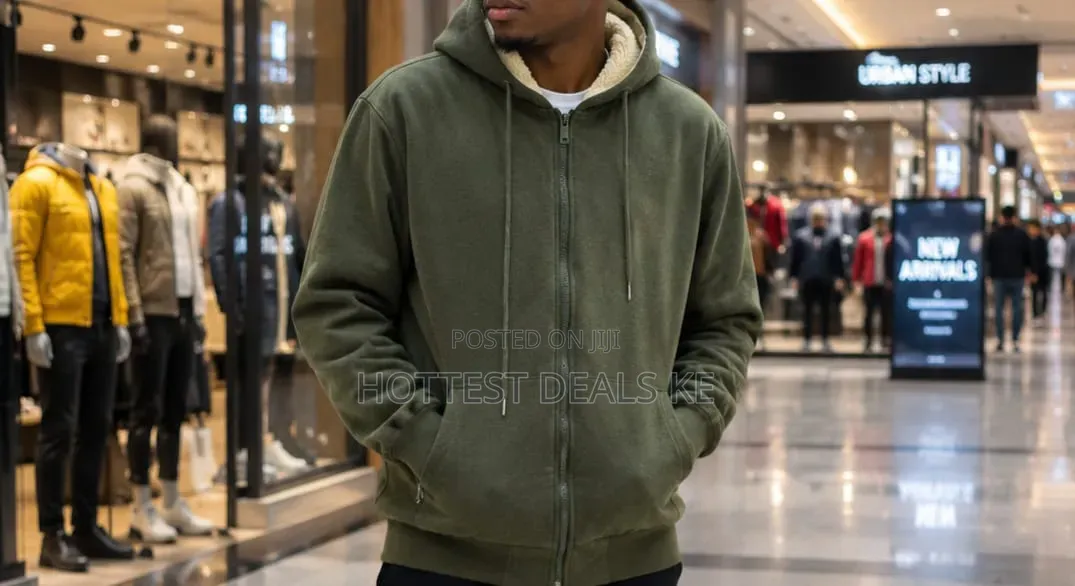 Zip-Up Hoodie Featuring a Drawstring Hood and Front Pockets
