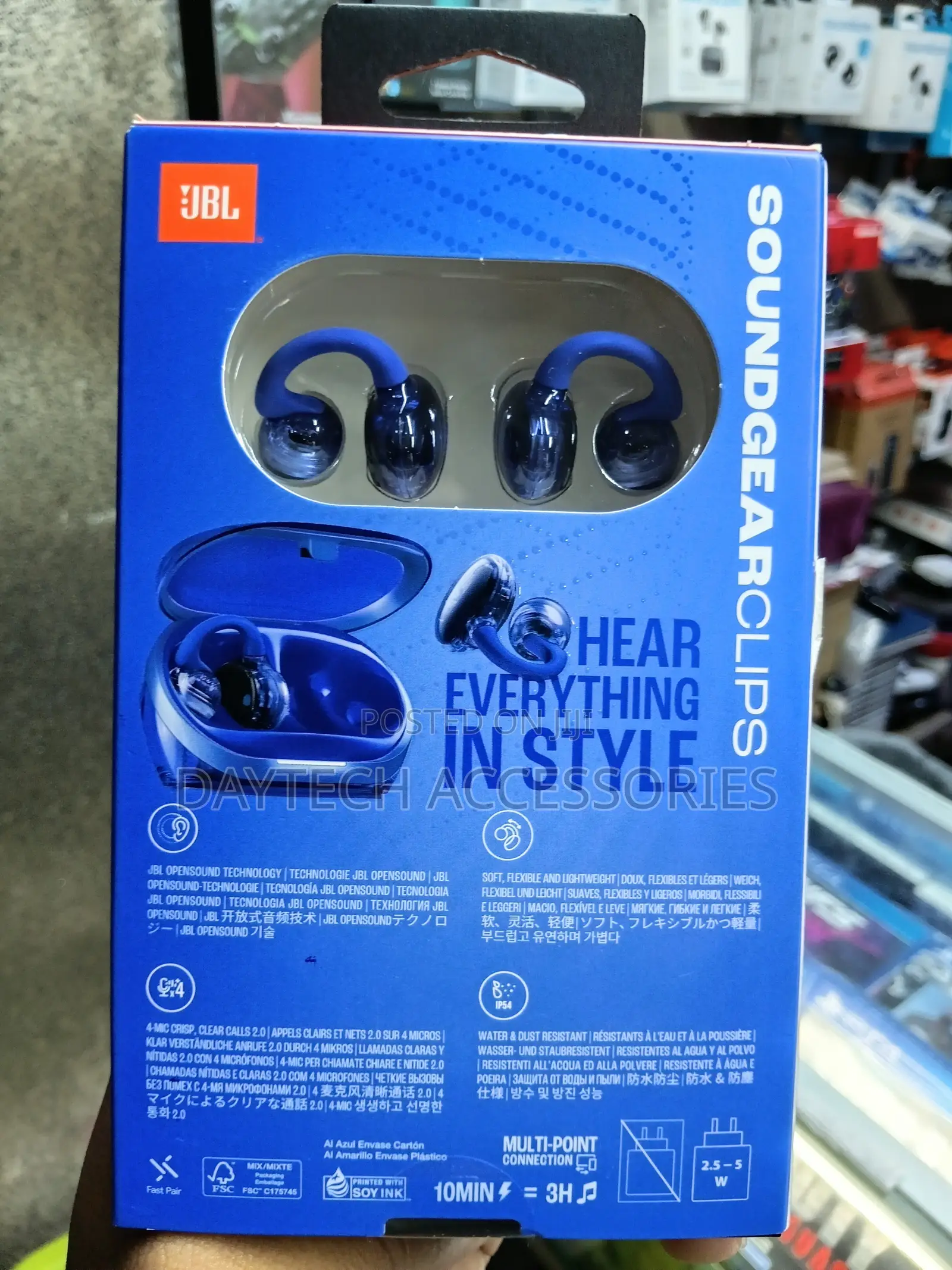 JBL Soundgear Clips True Wireless Open-Ear Headphones.