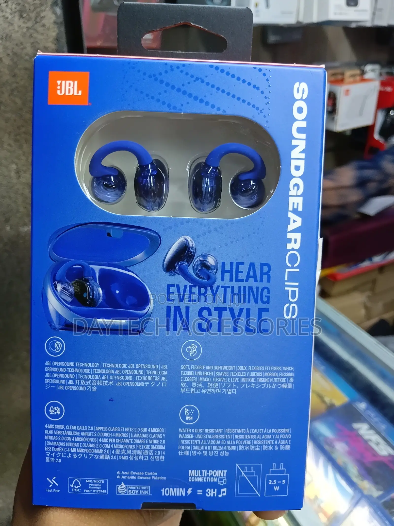 JBL Soundgear Clips True Wireless Open-Ear Headphones.