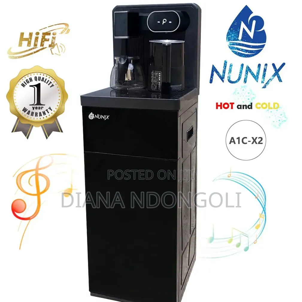 Black Nunix Bottom Load Hot and Cold Water Dispenser