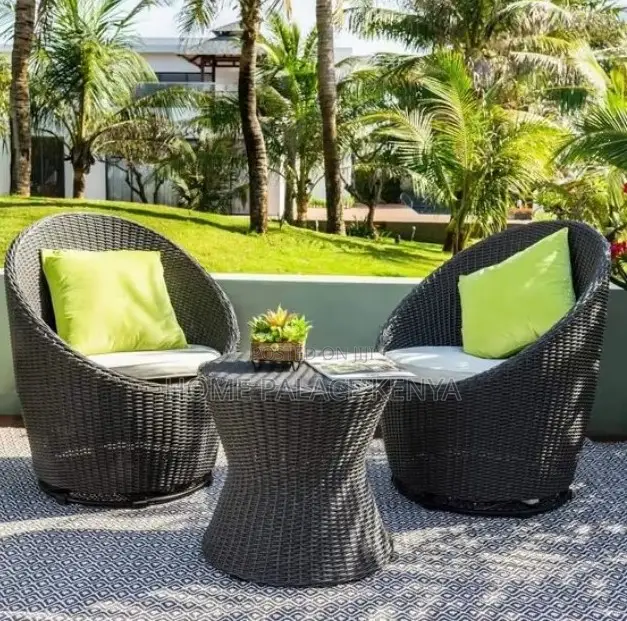 Balcony Set: Rattan Outdoor Furniture Set ,Table and 2 Chairs