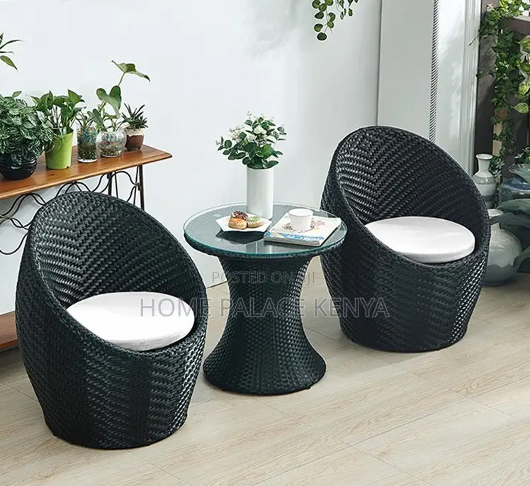 Balcony Set: Rattan Outdoor Furniture Set ,Table and 2 Chairs