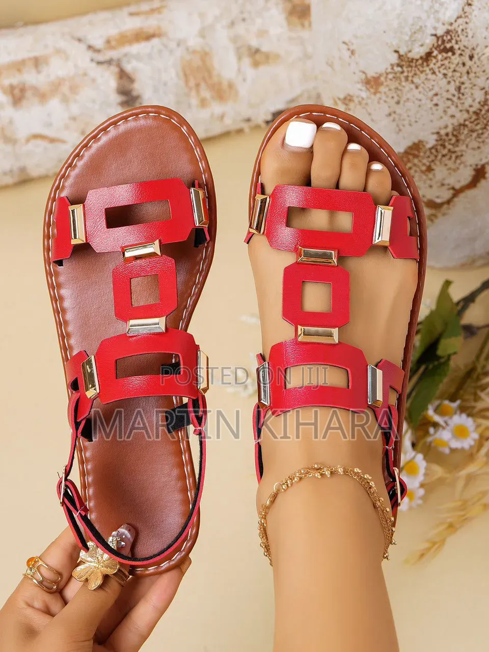 Round Toe Leather Sandals (Size 37-43)