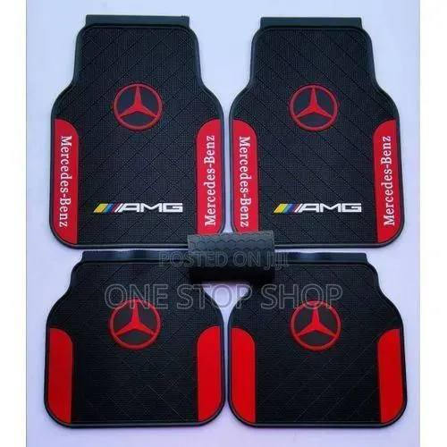 Branded Mercedes Mats With a Sporty Red Border