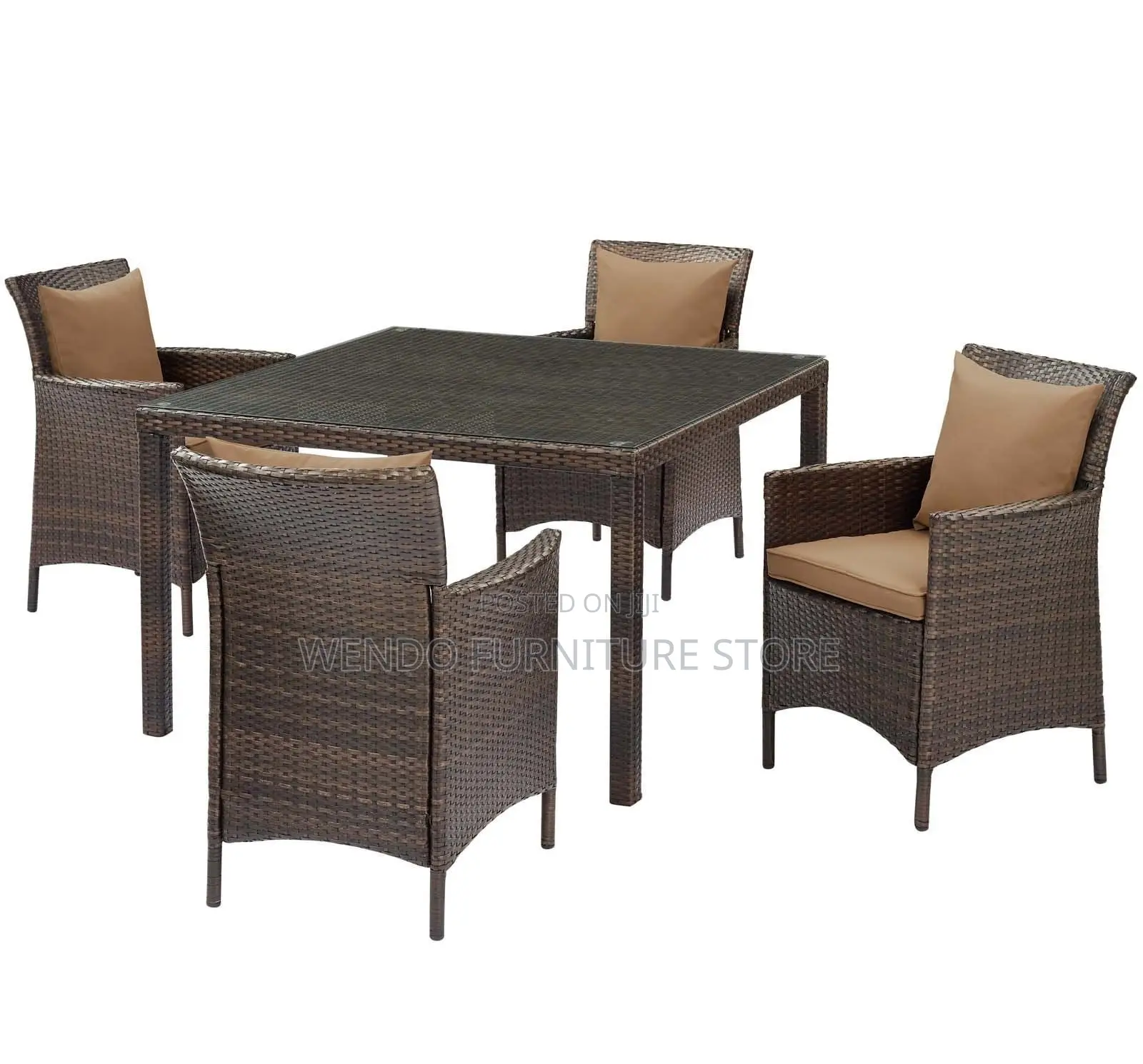 Dining Set; Four Seaters Rattan Berkelry Outdoor Set