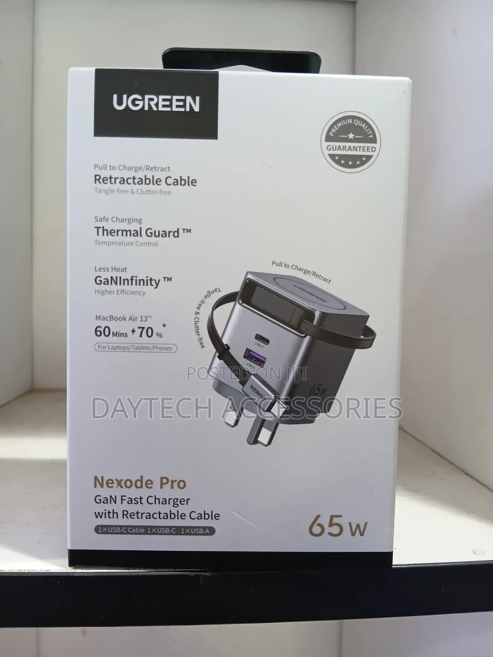 Ugreen Nexode Pro 65w Gan Fast Charger With a Usb-C Cable.