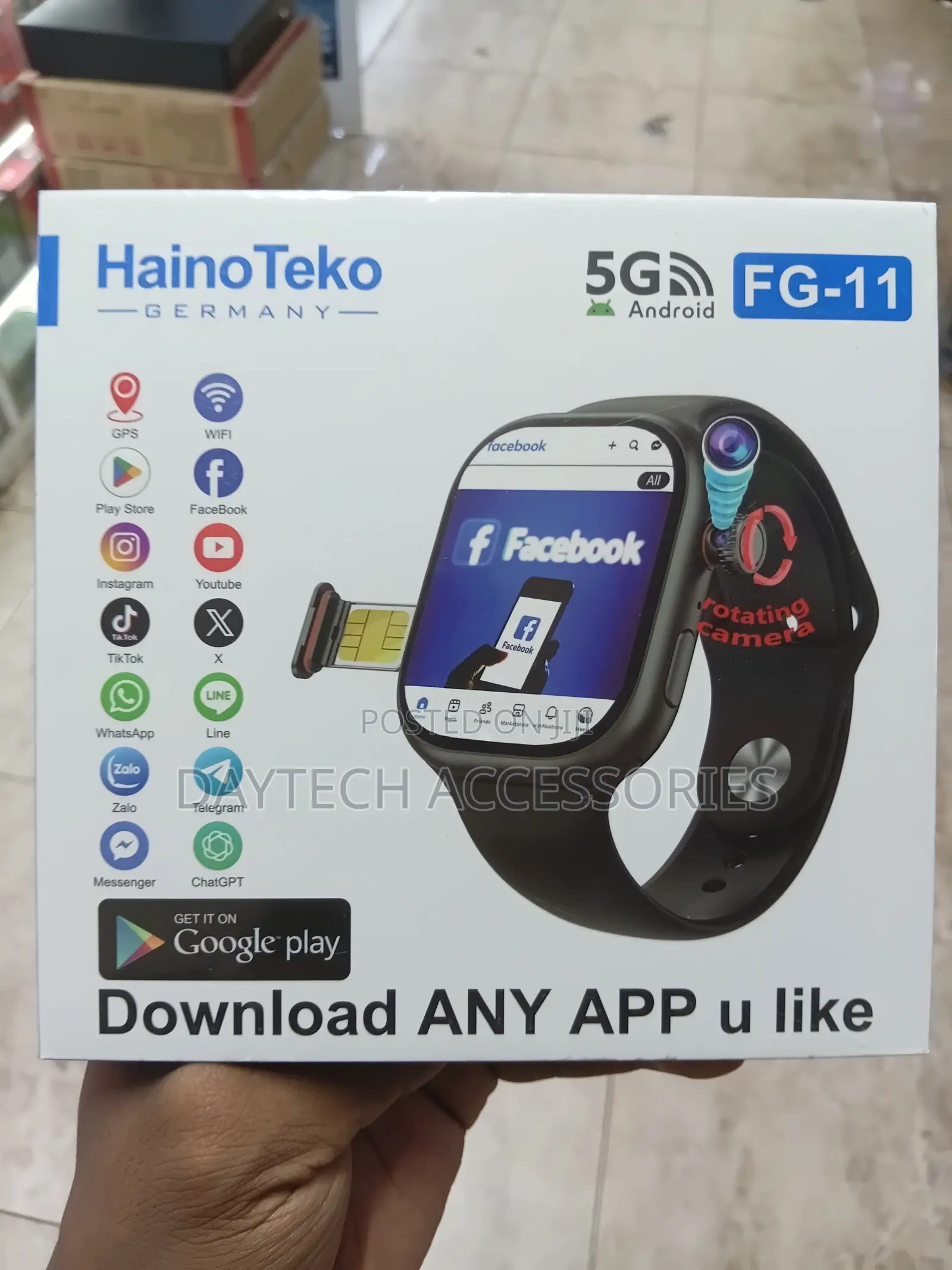 Hainoteko Fg-11 Smartwatch With Simcard Slot 
*4gb Ram 
*64gb Rom