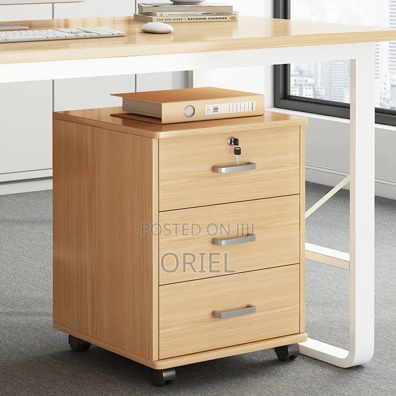 Office Filing Cabinet : 3-Drawer Wooden Office Pedestal Cabinet