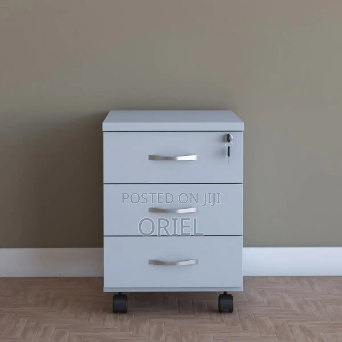 Office Filing Cabinet : 3-Drawer Wooden Office Pedestal Cabinet