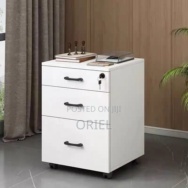 Office Filing Cabinet : 3-Drawer Wooden Office Pedestal Cabinet