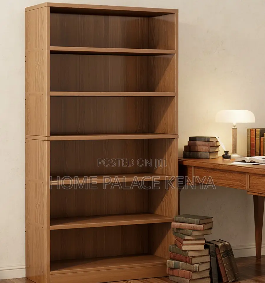 Book Case: Multi-Layer 6-Tier MDF Bookshelf Wooden Storage