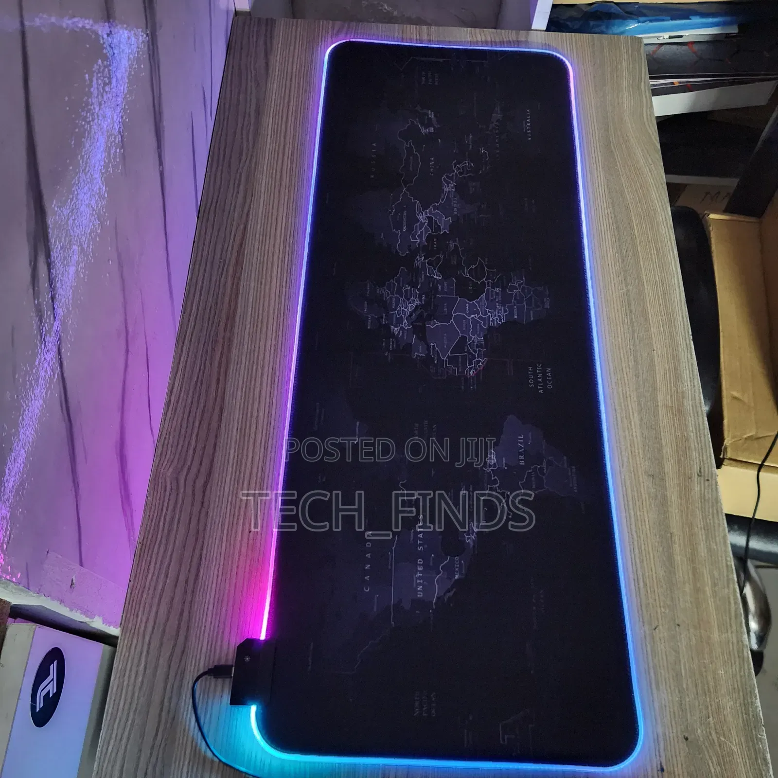 World Map RGB Led Extra Large Soft Gaming Mouse Pad 80 X 30cm