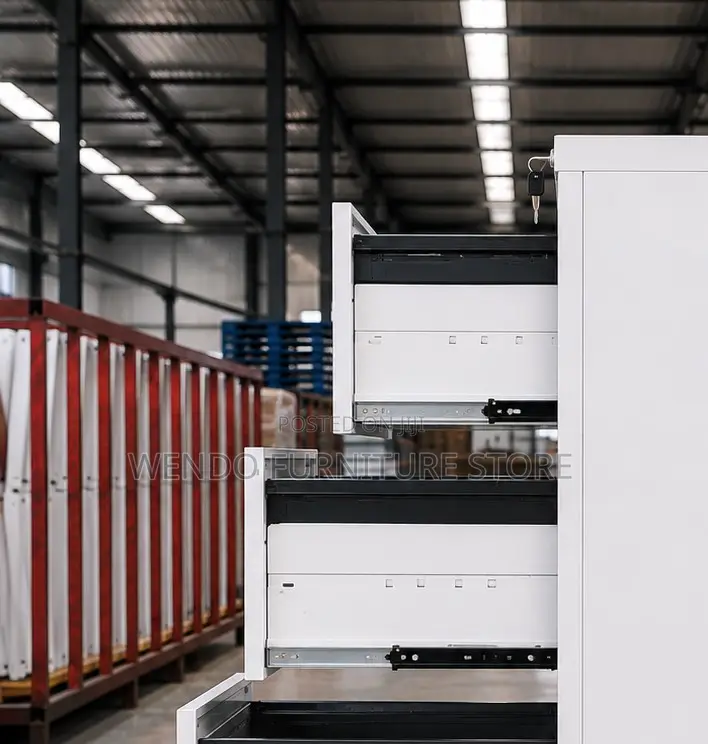 Office Cabinet; Steel Office 4 Drawered Grey Filing Cabinet