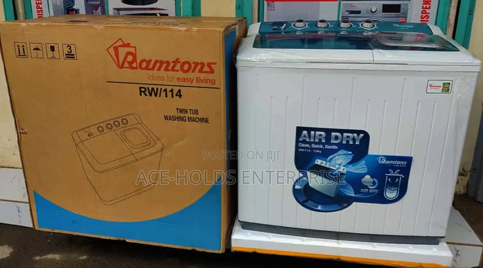 Ramtons Washing Machine Super Jumbo Twin Tub 12kg/14 Air Dryer Rw/114