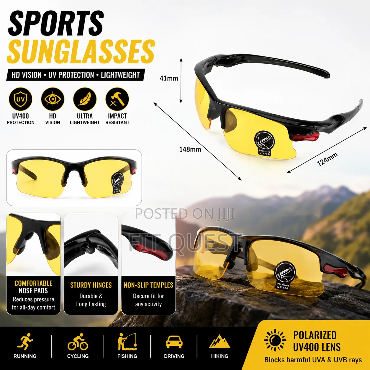Portable Sports Cycling Sunglasses Driving Fishing Outdoor Eyewear