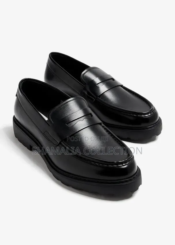 Classic Black Leather Loafers – All Sizes Available