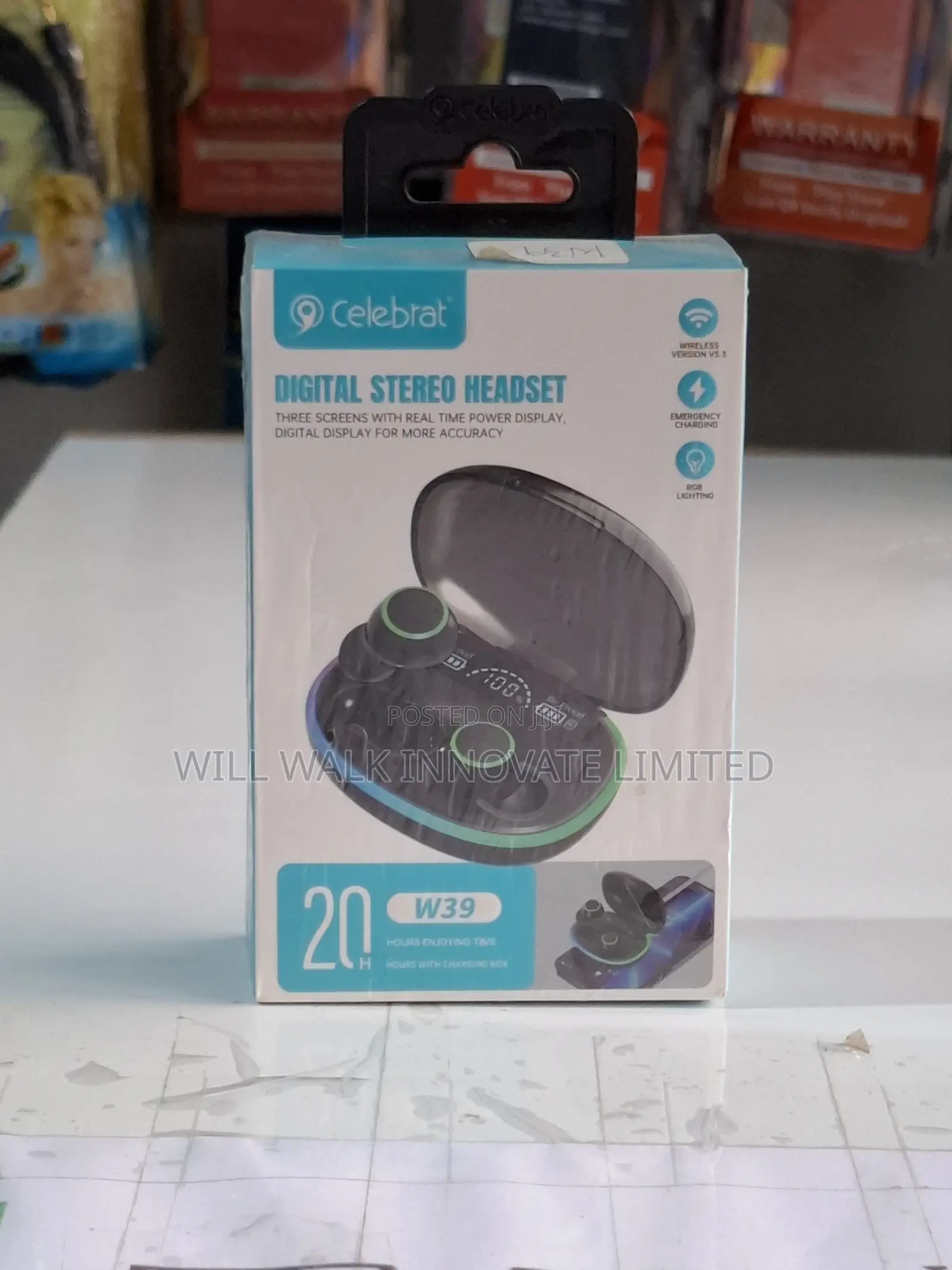 Original Celebrat W39 TWS Earbuds (Bluetooth 5.3 Heavy Bass)