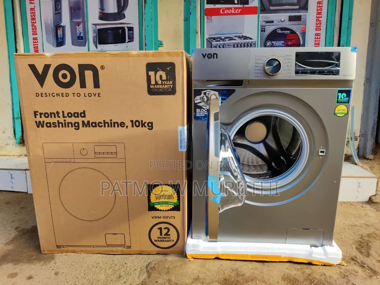 Von Washing Machine 10kg Front Load Wash and Spin Fully Automatic