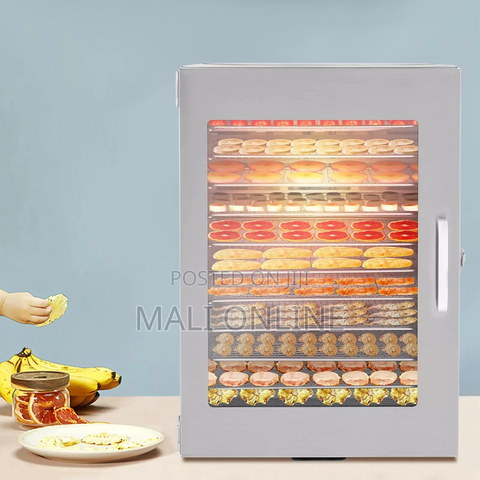 12 Tray Stainless Steel Food Dehydrator 1000w Commercial Fruit Meat