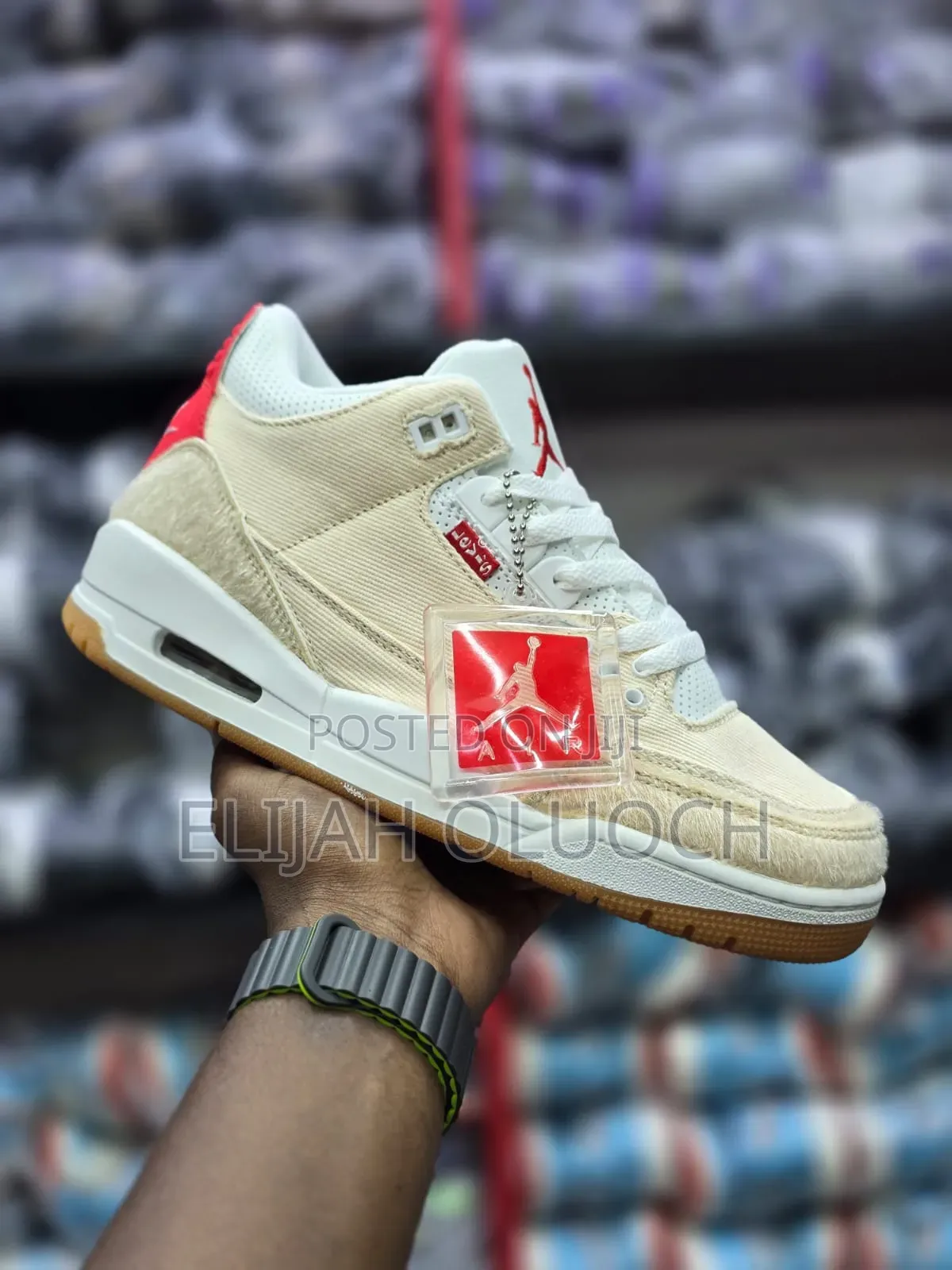 Levi's X Air Jordan 3 Retro "Ecru Denim" Sneakers