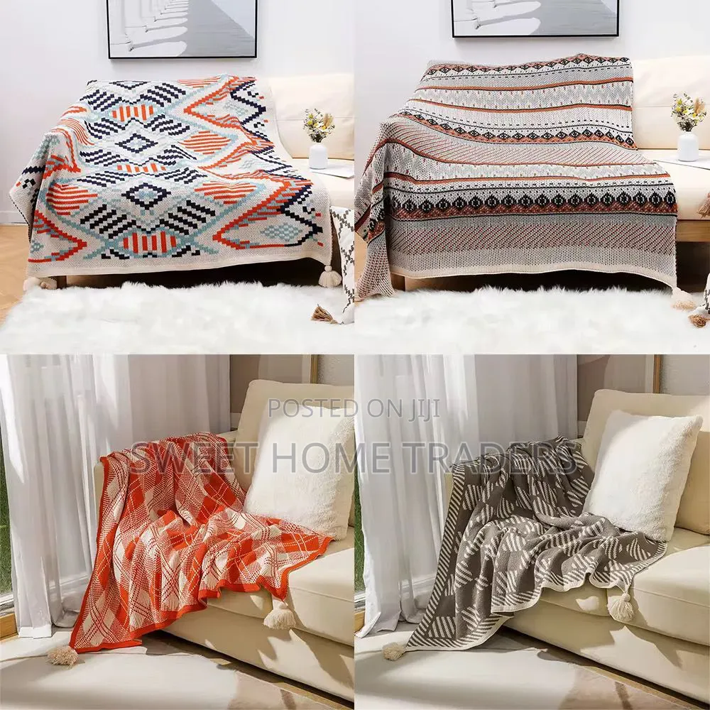 *Bohemian Knitted Throw Blankets With Pendant/Tassels*