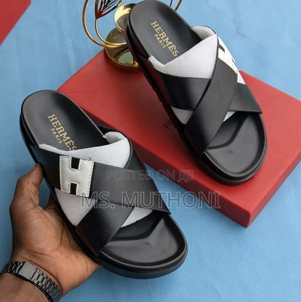 White / Black Hermes Sandals Size 40-45
