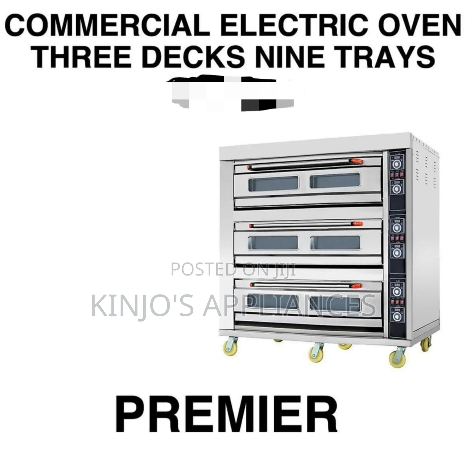 Premier Commercial Electric Oven Three Decks Nine Trays