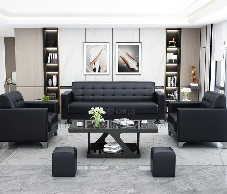 Leather Sofa: 5 Seater High-End Commercial Sectional Sofa Set