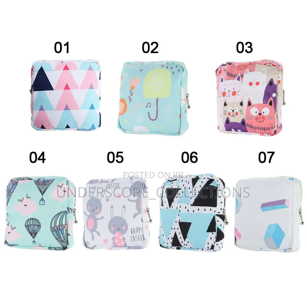 *Cute Women Sanitary Napkin Pad Cotton Bag Credit Card Holder/Coin