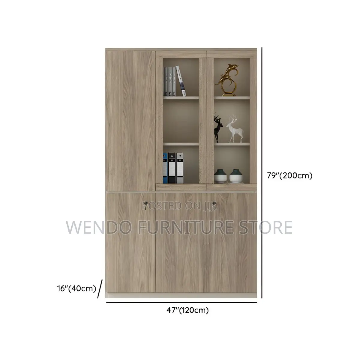 Office Cabinet; Wooden Three Doors Executive Filing Cabinet