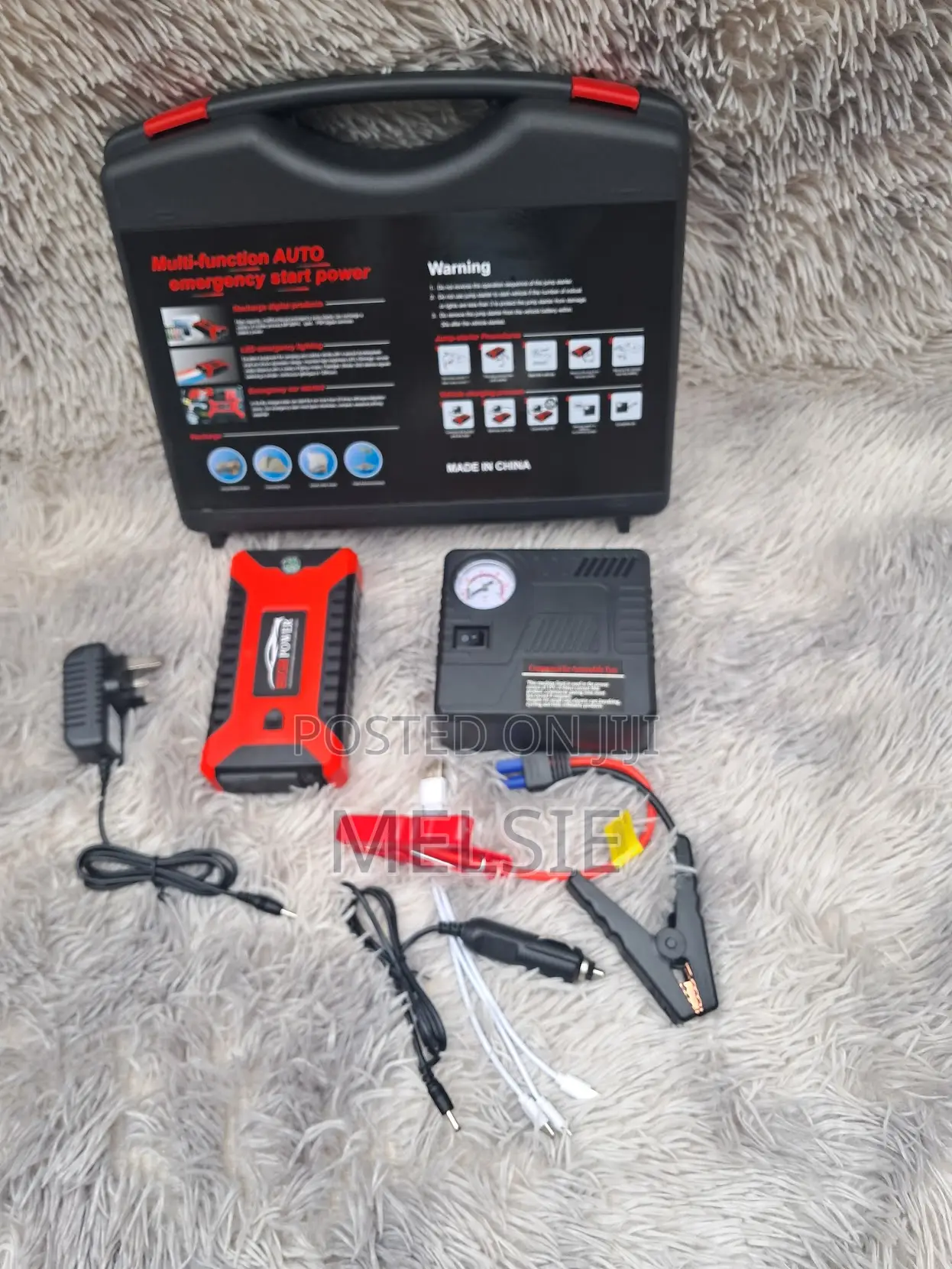 Multifunctional 99800mah Car Jump Starter With Air Compressor 12v
