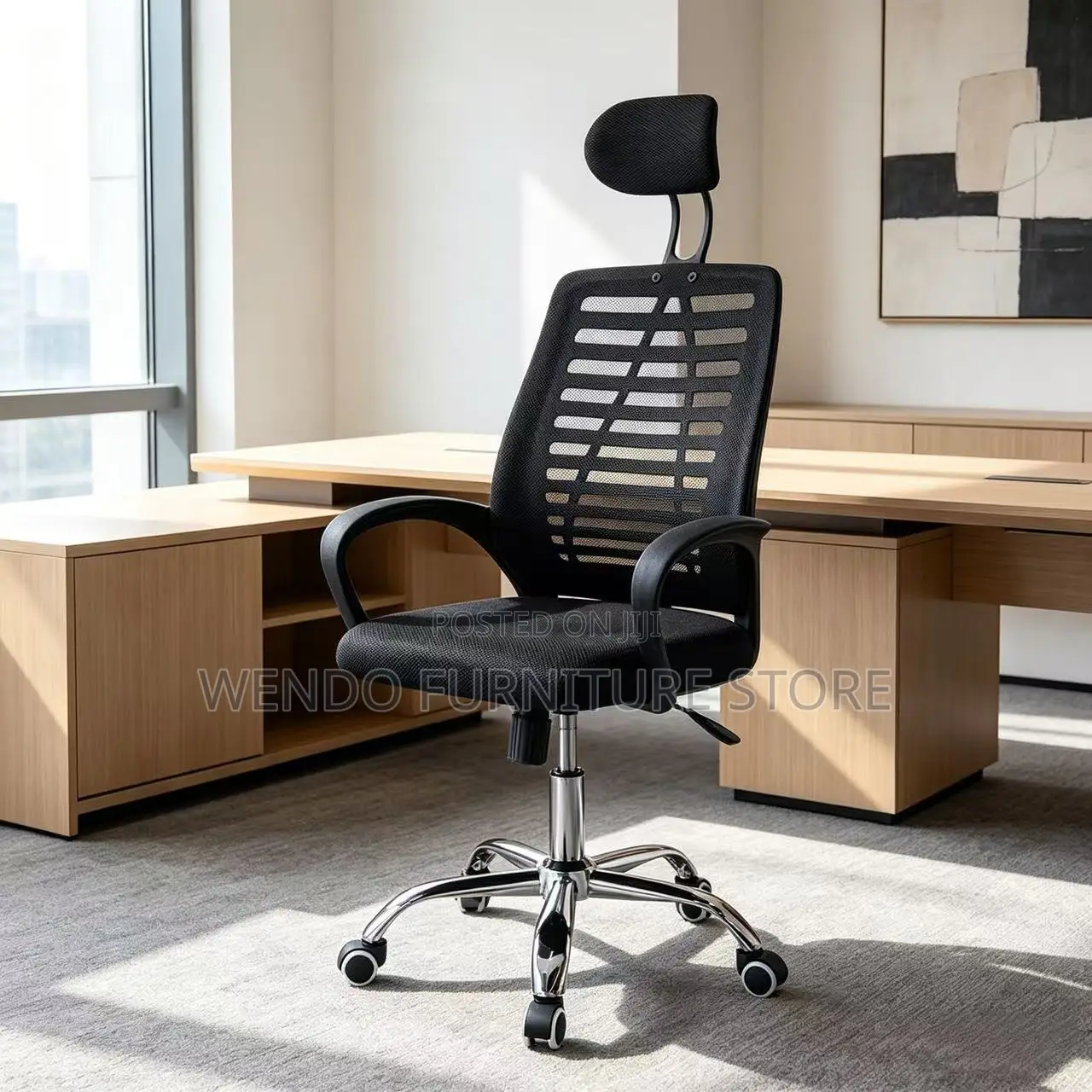 Office Chairs; Headrest Ergonomic Black Design Office Chairs