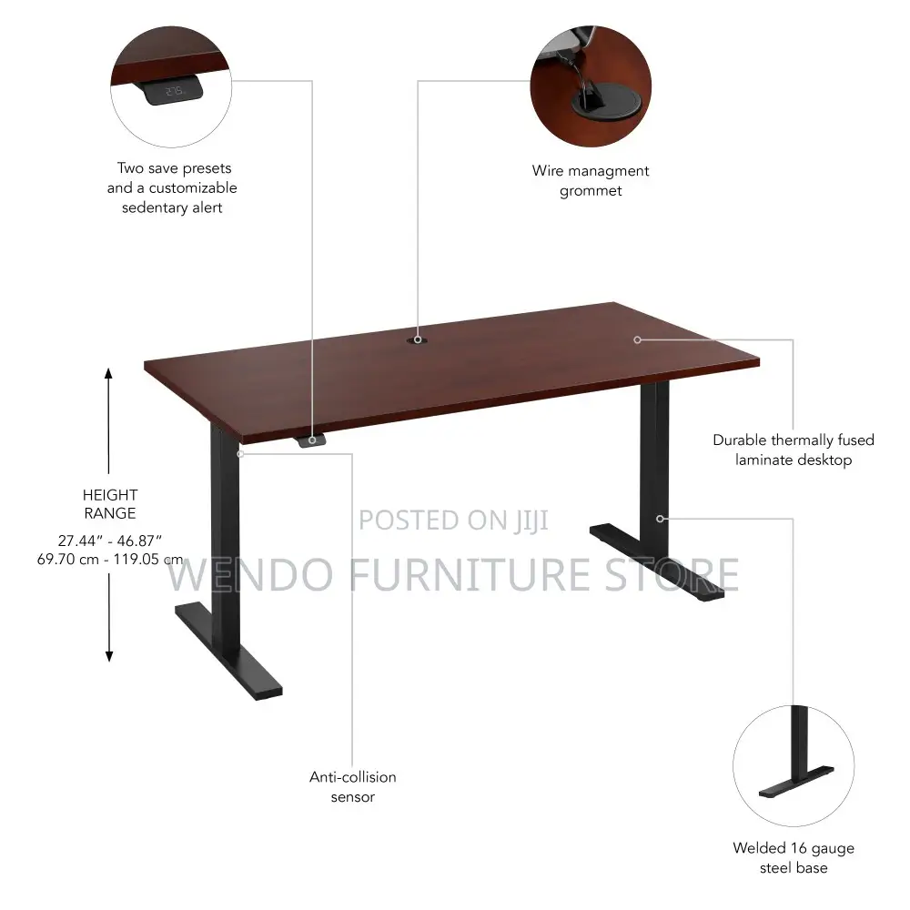 Office Desk; 1.8 Meters Electric Adjustable Sturdy Height Home Desks