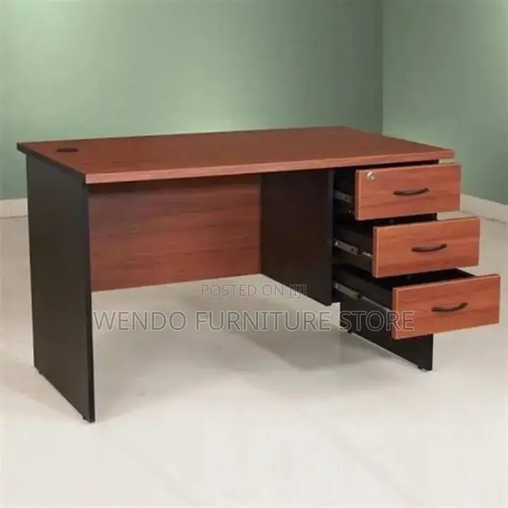 Office Desk; 1.4 Meters Brown Home Office Laptops Writing Desk