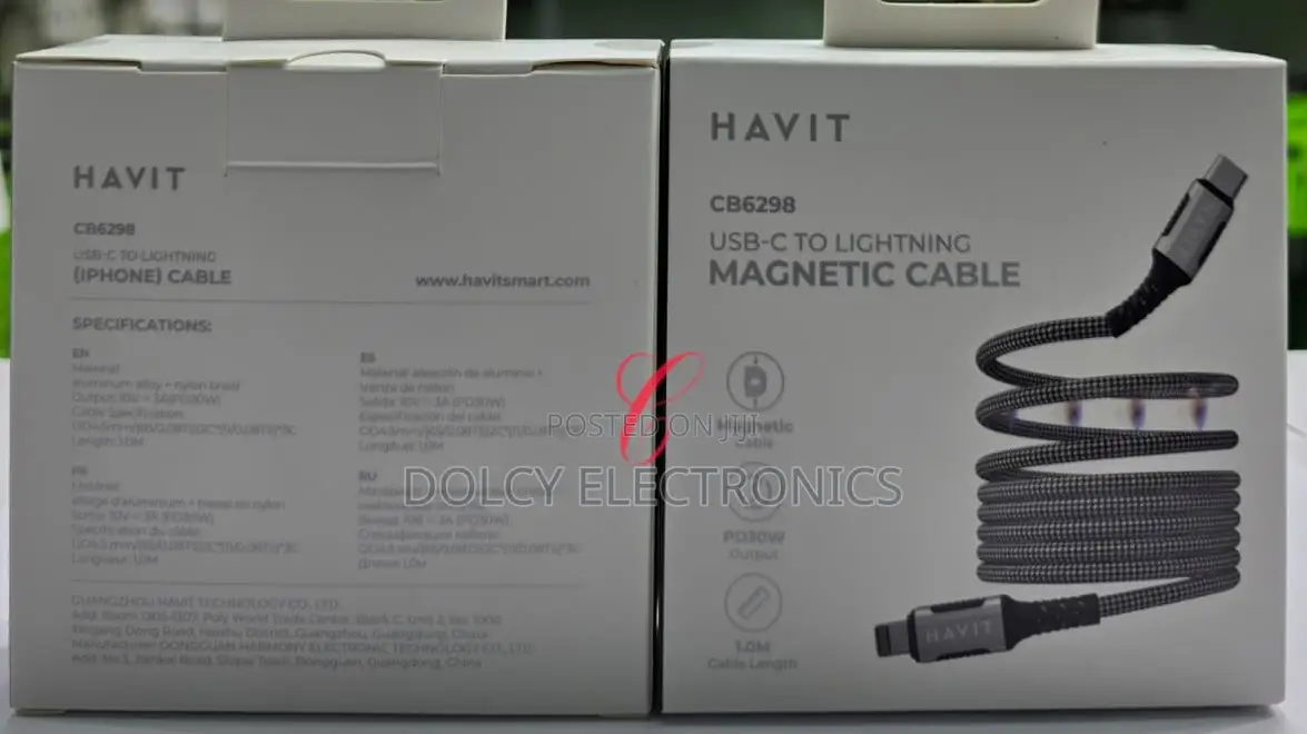 Havit Cb6298 Pd 30w Usb C to Lightning Magnetic Cable.