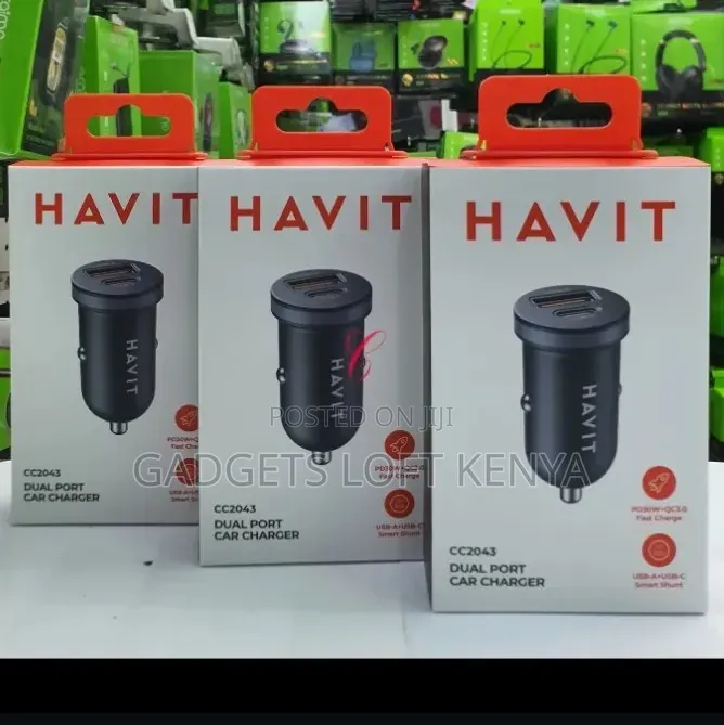 Havit Cc2043 *30w* Type C USB Dual Port Car Charger