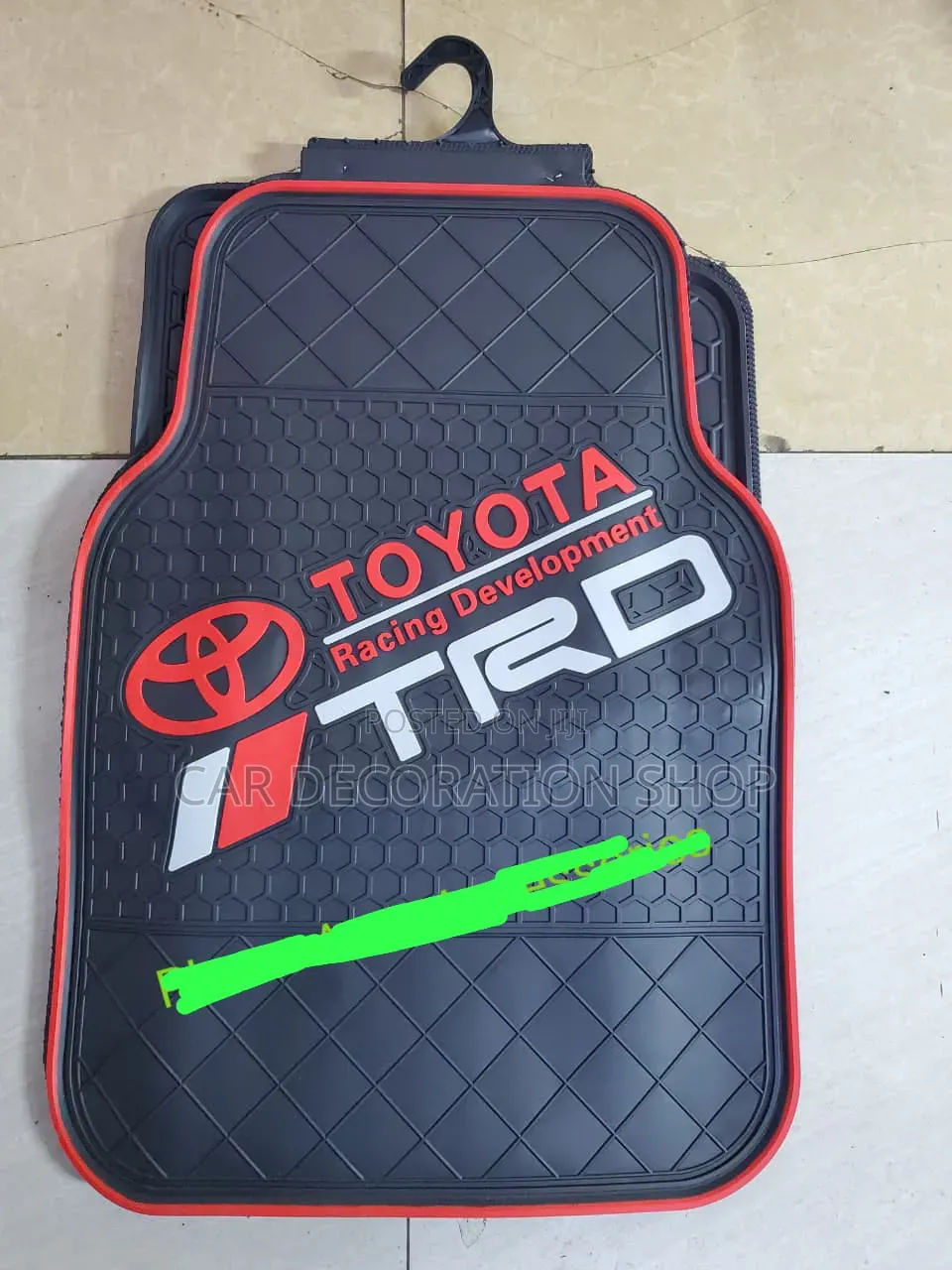 Toyota Car Floor Mats Red Trim and Iconic Terracing Stripes Logo