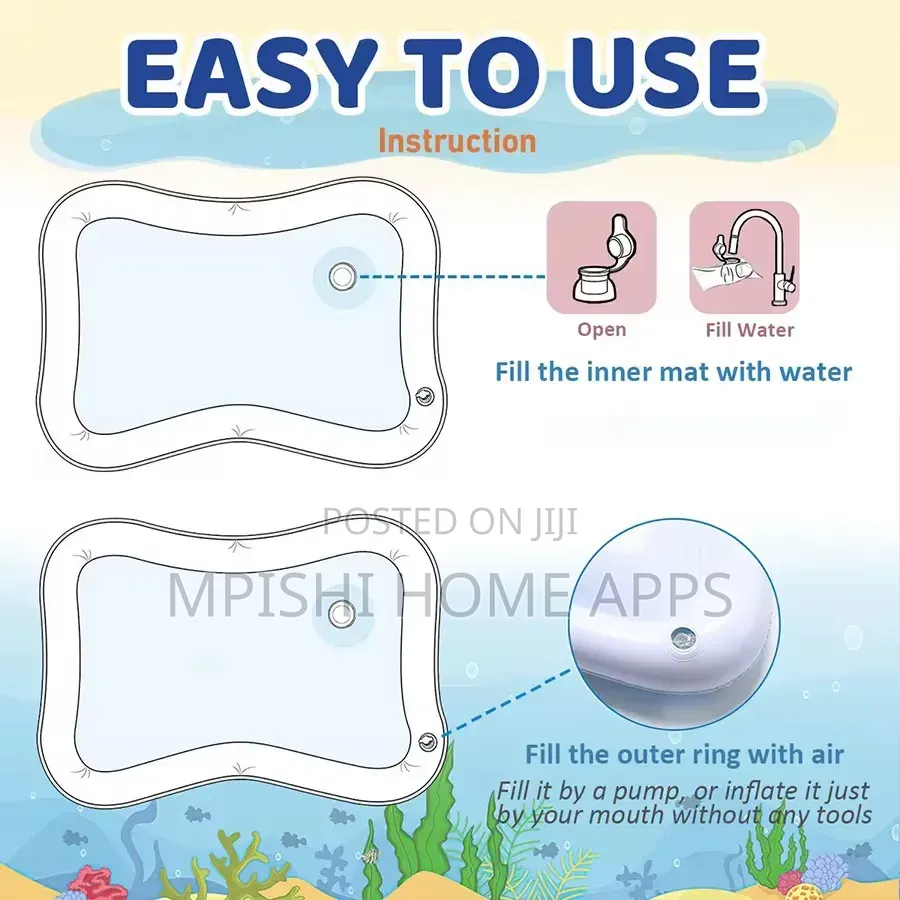 Baby Tummy Time Playmat Inflatable Water Mat