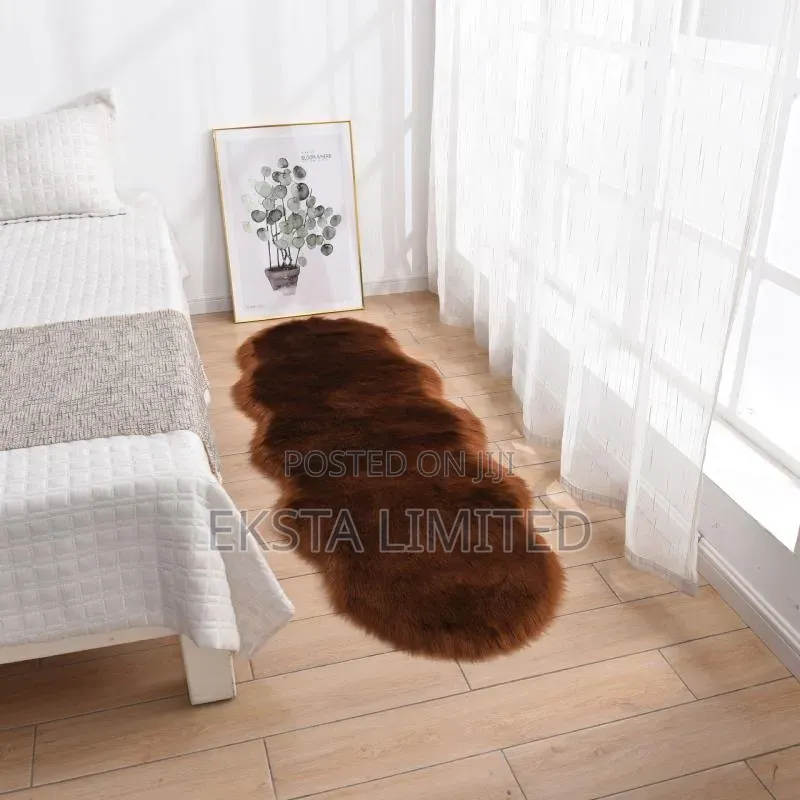 Fluffy Faux Fur Rugs Floor High Density Mat 60x90cm Grey